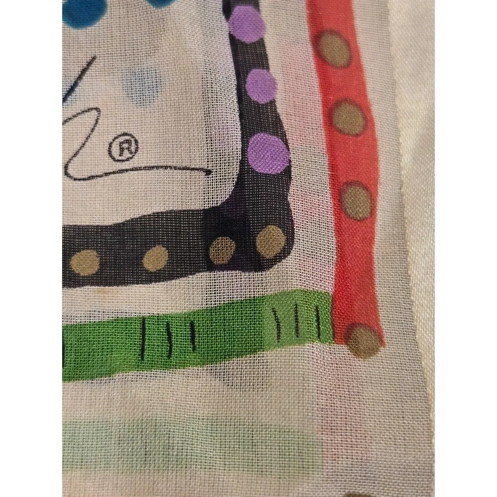Laurel Burch Silk Scarf Tree of Life Whimsical Cats Birds Fish Rectangular Wrap